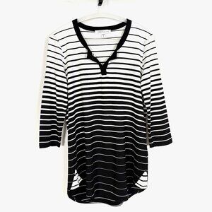 Karen Kane Black White Striped Top S
